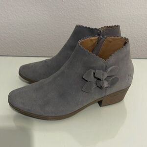 Jack Rogers Kali Boots Bow Gray Suede 7.5